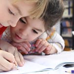 kids, girls, writing